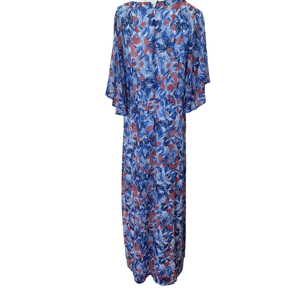 JunaRose Red White Blue Chiffon Maxi Dress SIZE 22 Wedding Party Flattering $90 - Picture 9 of 10